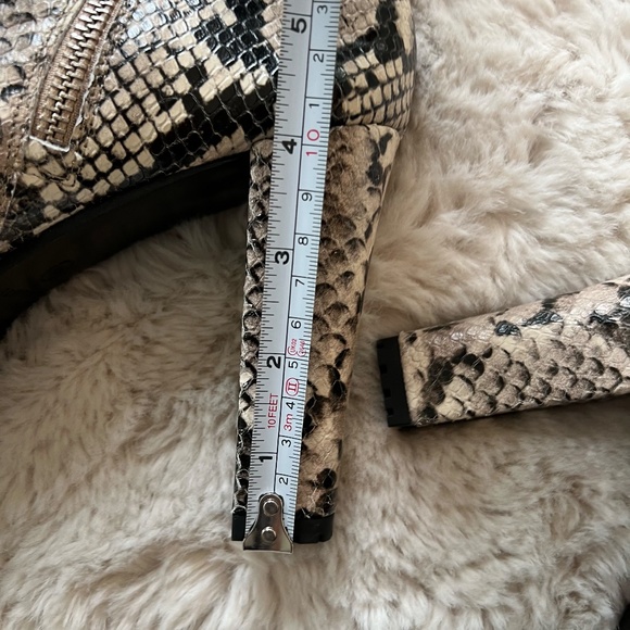 All Saints Heeled Peep Toe Snakeskin Boot - Picture 8 of 9